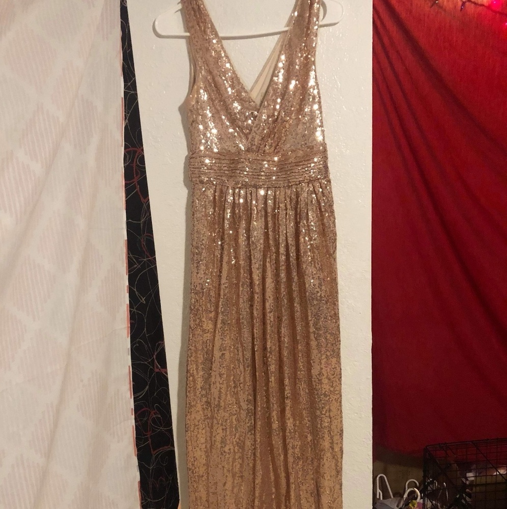 Gold sparkle long dress